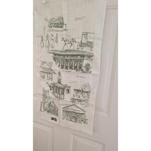 Vintage Kay Dee Linen Towel Lawrence County, Pennsylvania Design, Green print